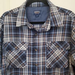 Smith's Warm Blue Plaid Flannel